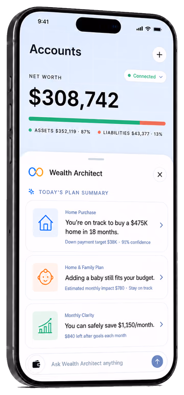 Wealth Architect mobile dashboard preview